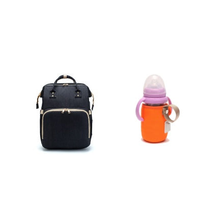 USB Charging Diaper Backpack – Foldable Baby Bed & Multi-Function Travel Bag