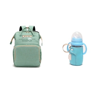 USB Charging Diaper Backpack – Foldable Baby Bed & Multi-Function Travel Bag