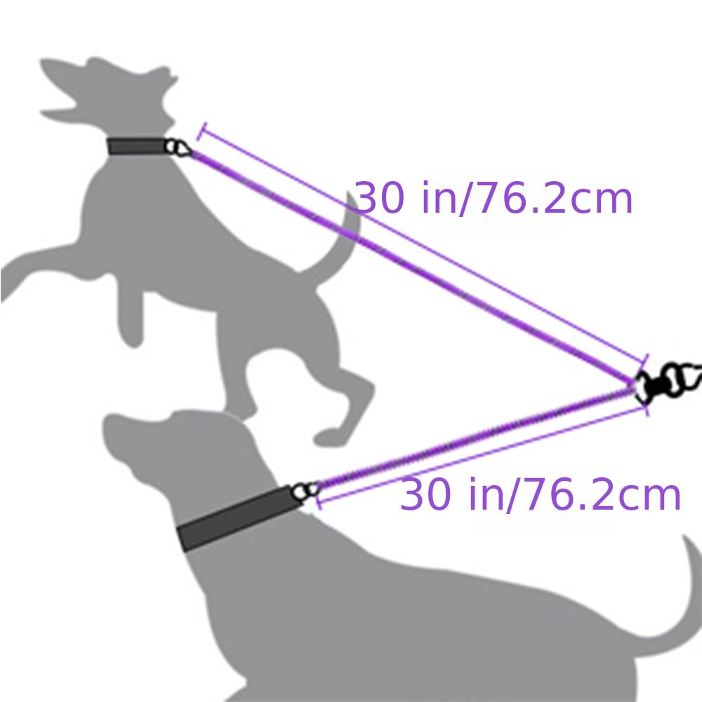 JOYTALE Reflective Dual Leash for 2 Dogs - No Tangle Walking Leash with Comfortable Handle