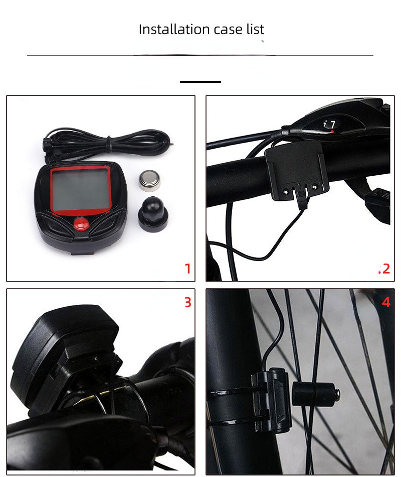 Waterproof Wired Bike Speedometer with LCD Display - Track Distance, Speed, and Time for Cycling Fitness