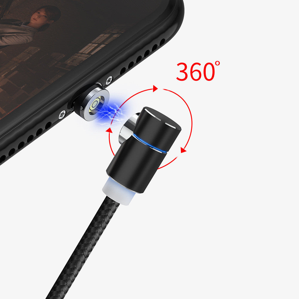 360° LED Magnetic Charging Cable – Fast USB Cable for iPhone, Type-C & Micro USB