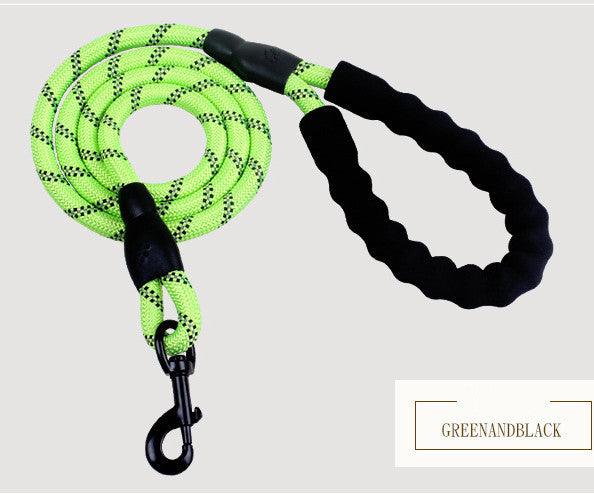 Reflective Dog Leash – Durable Nylon Rope with Soft Anti-Slip Handle