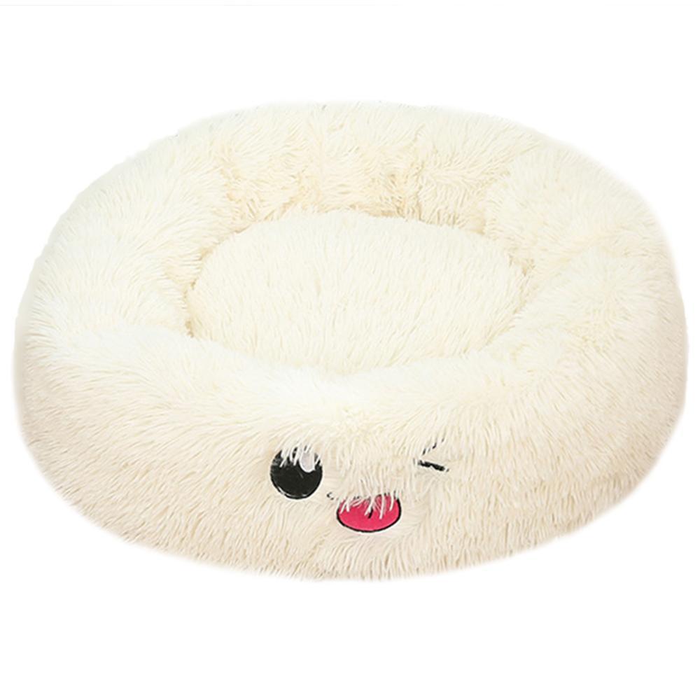 Plush Calming Pet Bed – Round Donut Nest for Dogs & Cats