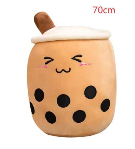 Cute Boba Tea Plush Toy – Soft Bubble Tea Cup Pillow for Kids & Adults