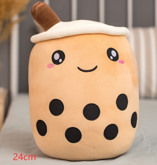 Cute Boba Tea Plush Toy – Soft Bubble Tea Cup Pillow for Kids & Adults