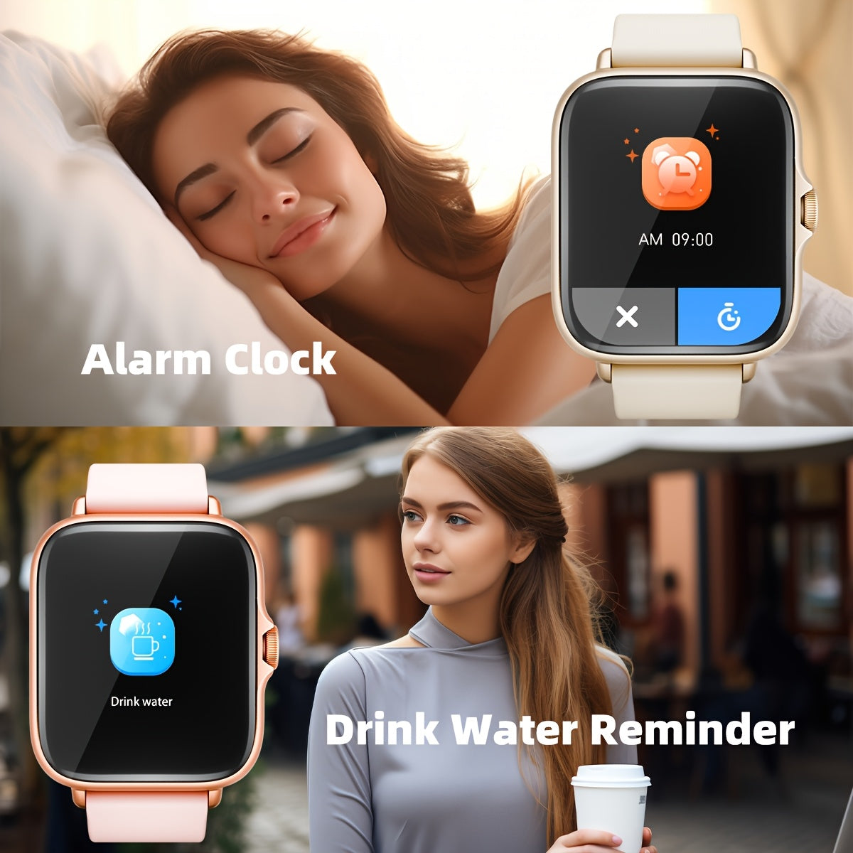 Sports Smart Watch, 1.83'' Full Touch Screen Display with Message, Answer Make Call Smartwatch, Sleep Monitoring, Sports Pedometer, Information Alerts, for iPhone Android Phones, Smartbands Fitness Watch for Women Men Friend