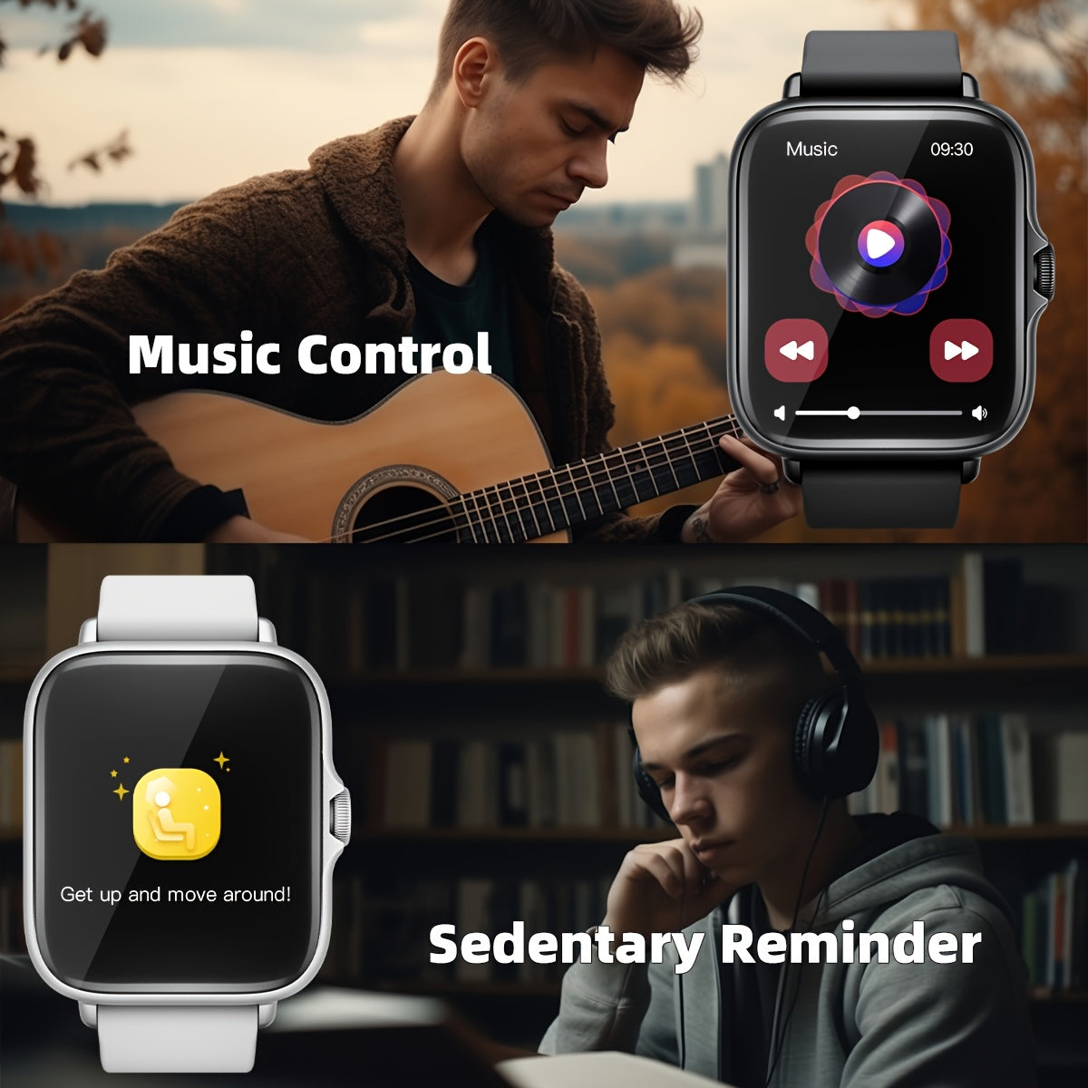 Sports Smart Watch, 1.83'' Full Touch Screen Display with Message, Answer Make Call Smartwatch, Sleep Monitoring, Sports Pedometer, Information Alerts, for iPhone Android Phones, Smartbands Fitness Watch for Women Men Friend