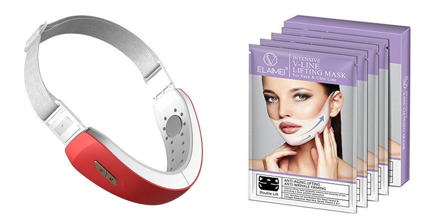LED V-Shape Facial Massager – Microcurrent Lifting & Heated Vibration Device