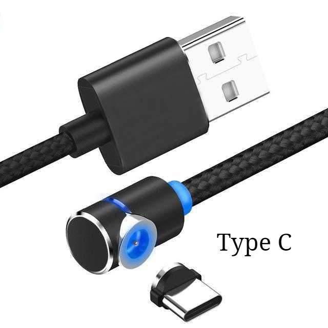 360° LED Magnetic Charging Cable – Fast USB Cable for iPhone, Type-C & Micro USB