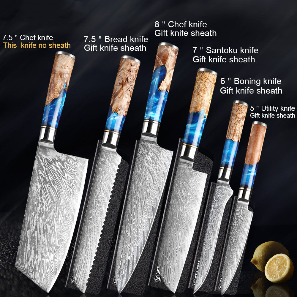 Premium Japanese Chef Knife Set – 67-Layer Damascus Steel Kitchen Knives with Wooden Handle