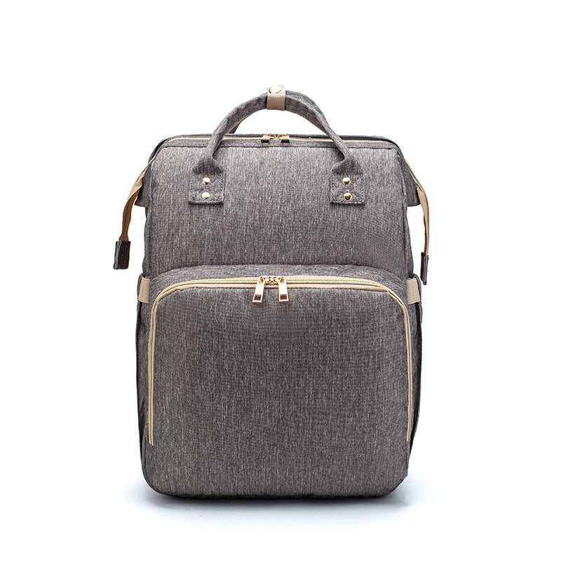 USB Charging Diaper Backpack – Foldable Baby Bed & Multi-Function Travel Bag