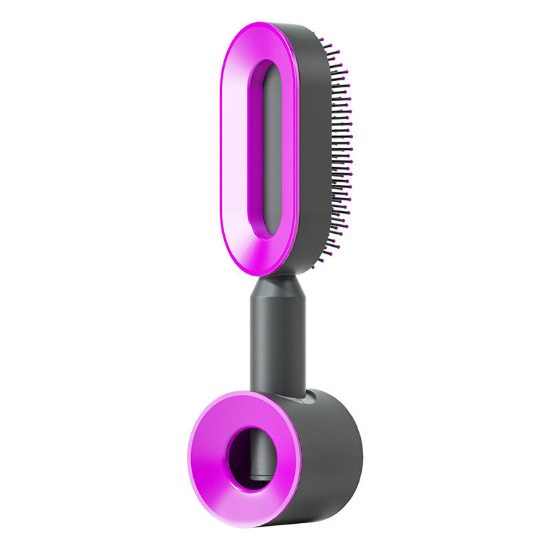 Self-Cleaning Hair Brush for Women – Anti-Frizz Scalp Massager with One-Click Cleaning & Air Cushion Design