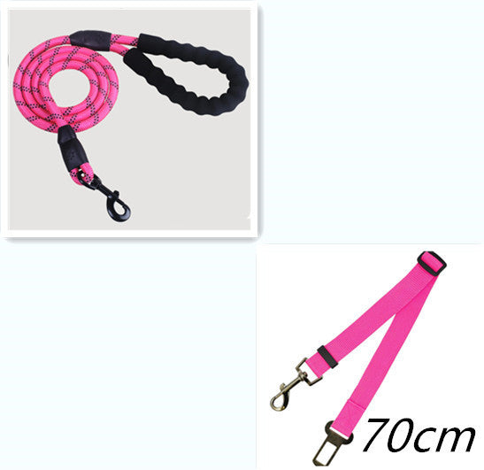 Reflective Dog Leash – Durable Nylon Rope with Soft Anti-Slip Handle