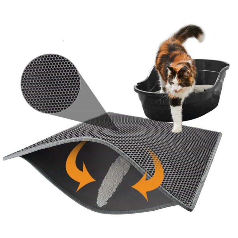 Waterproof Cat Litter Mat – Double-Layer Honeycomb Design for Easy Cleaning