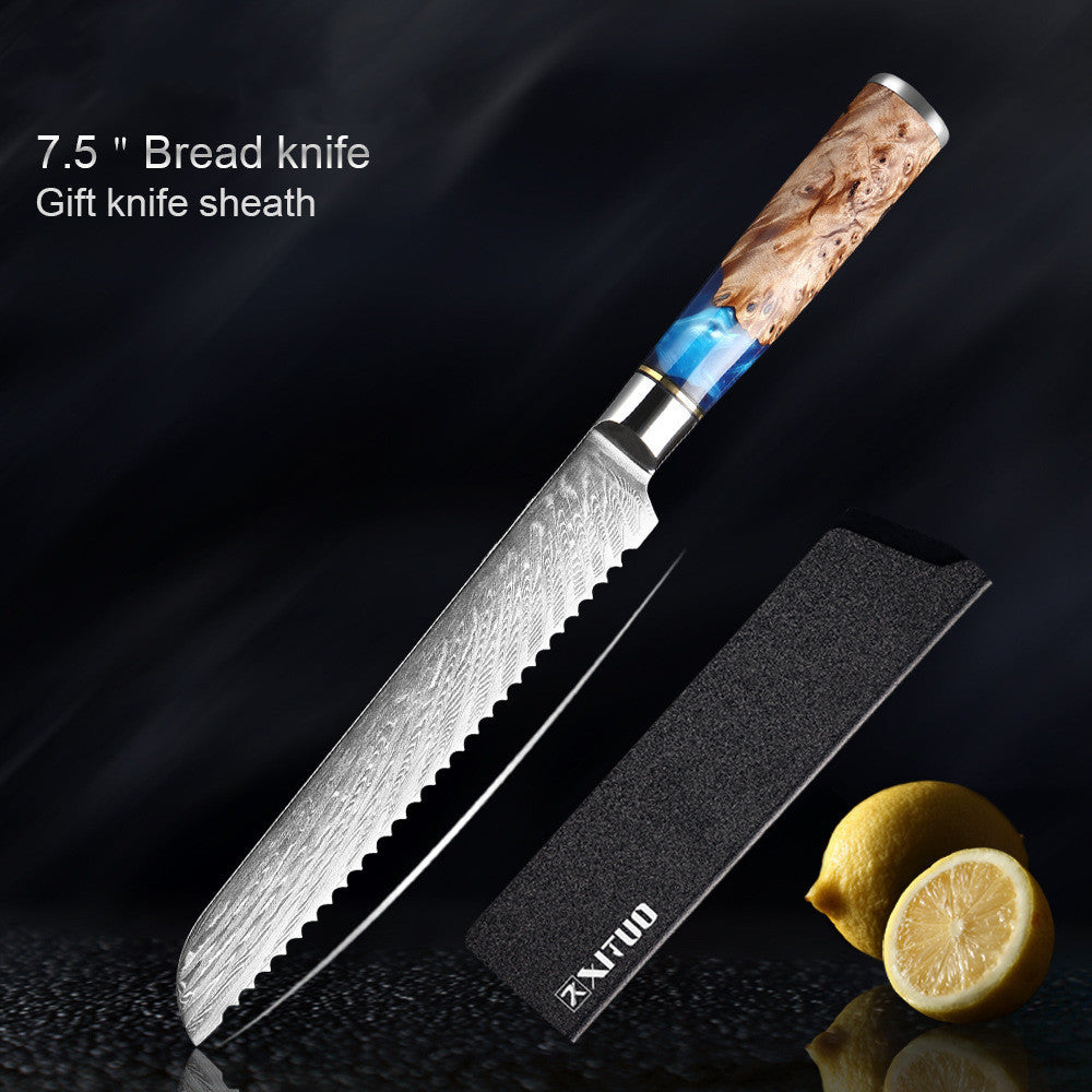 Premium Japanese Chef Knife Set – 67-Layer Damascus Steel Kitchen Knives with Wooden Handle