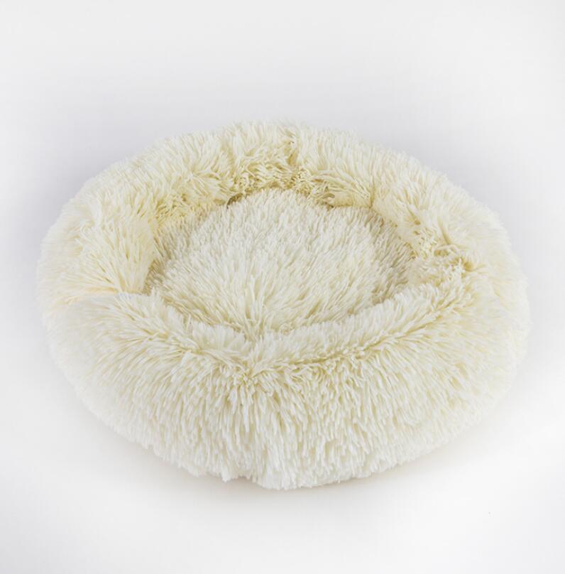 Plush Calming Pet Bed – Round Donut Nest for Dogs & Cats