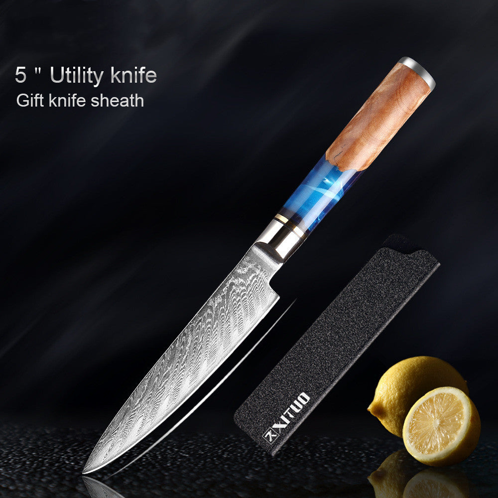 Premium Japanese Chef Knife Set – 67-Layer Damascus Steel Kitchen Knives with Wooden Handle