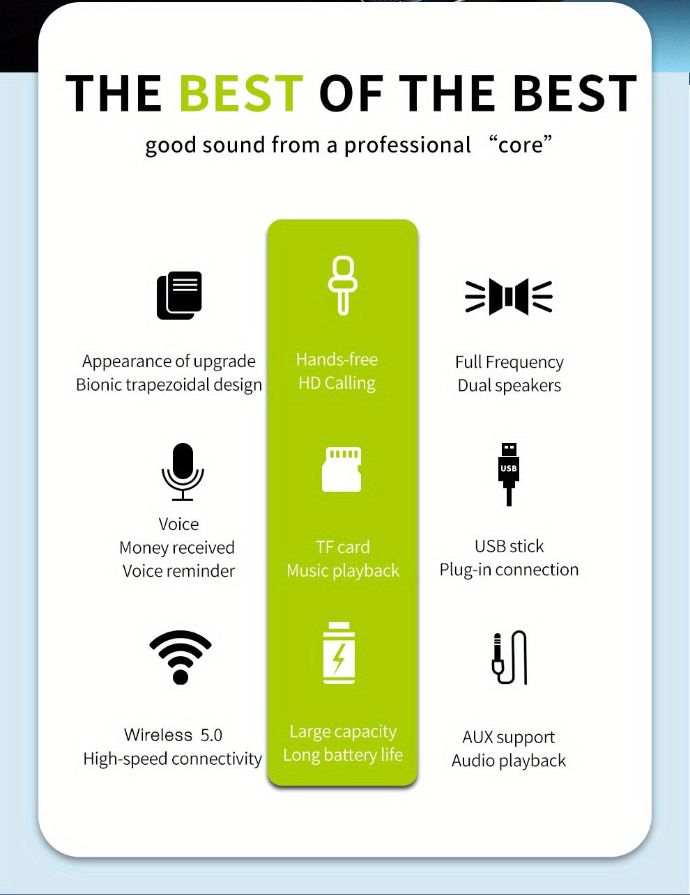 ZEALOT S31 Futuristic Portable Wireless Speaker, 2200mAh Battery, 10-Hour Playtime, Dual Loud Stereo with 3D Surround Sound, Wireless 5.0, Compatible with Phones/Tablets/TVs, Perfect for Home, Car, Outdoor & Camping - Great G