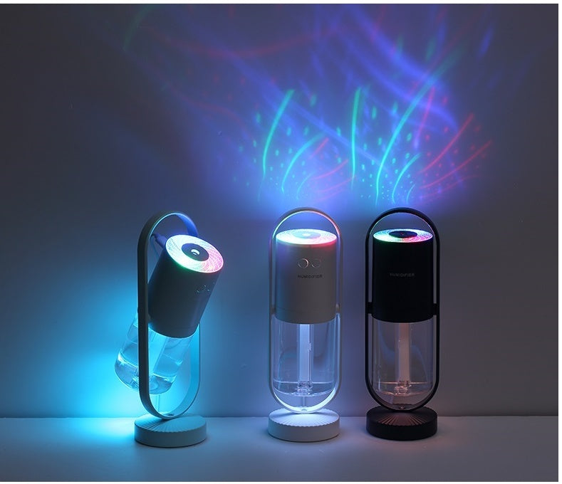 Magic Shadow USB Air Humidifier with Projection Night Light – Silent Ultrasonic Mist for Home, Bedroom & Car