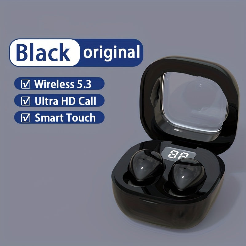Ultra-Compact Mini Wireless In-Ear Headphones 5.3 - True Wireless, Noise Cancelling, HiFi Sound, Invisible Design for All-Day Wear, Touch Controls, USB-C Charging, Ideal for Running & Sleep, Compatible with All Mobile Phones,