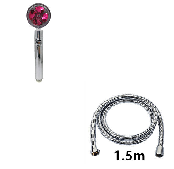 Turbocharged Shower Head with Stop Button & Cotton Filter – High Pressure Propeller Design