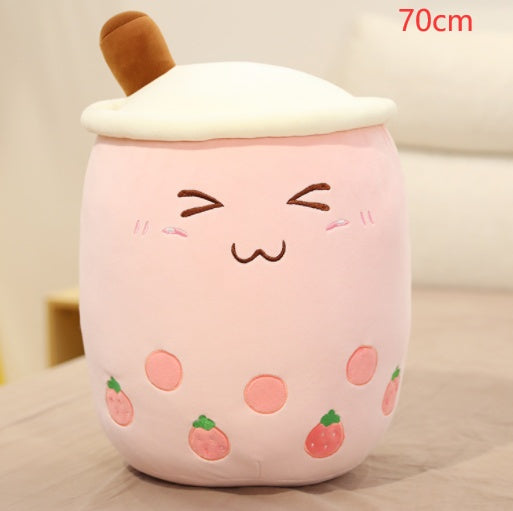 Cute Boba Tea Plush Toy – Soft Bubble Tea Cup Pillow for Kids & Adults