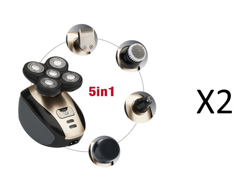 5-in-1 Waterproof Electric Shaver – 5 Blade Rechargeable Razor for Men