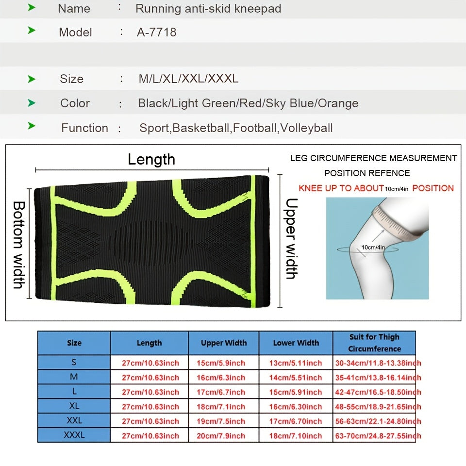 [AOLIKES Knee Brace] AOLIKES Unisex Knee Brace - Breathable Anti-Slip Design, Adjustable Compression Fit, Durable Nylon Material, Sports Knee Support, Sleek Sports Accessory, Secure Fit Knee Brace for Running, Basketball, Cyc