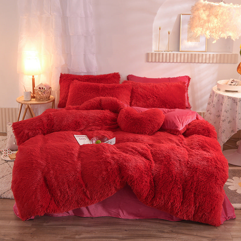 Luxury Fluffy Fleece Duvet Cover Set – Ultra Soft Warm Bedding for Winter (Queen & King Sizes)