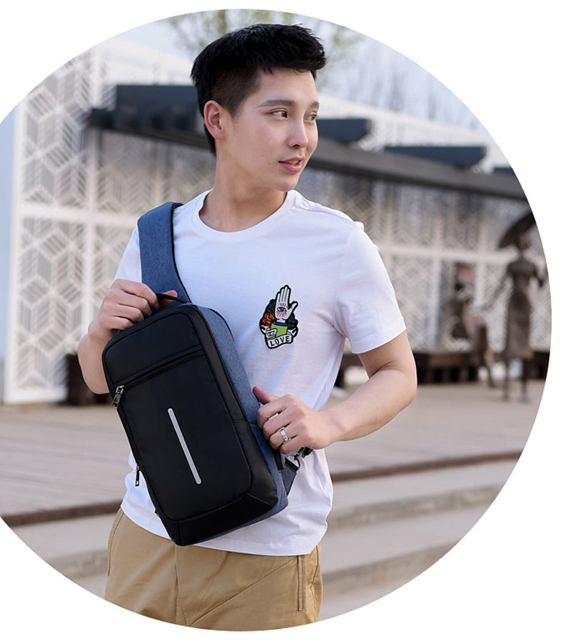 Anti-Theft USB Charging Chest Bag – Smart Crossbody Shoulder Backpack for Travel & Daily Use