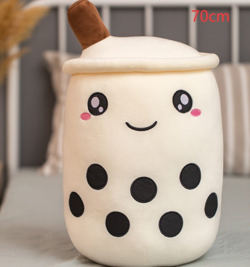 Cute Boba Tea Plush Toy – Soft Bubble Tea Cup Pillow for Kids & Adults