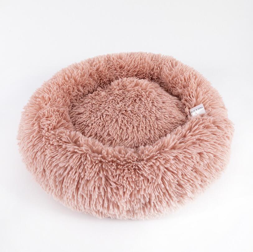 Plush Calming Pet Bed – Round Donut Nest for Dogs & Cats