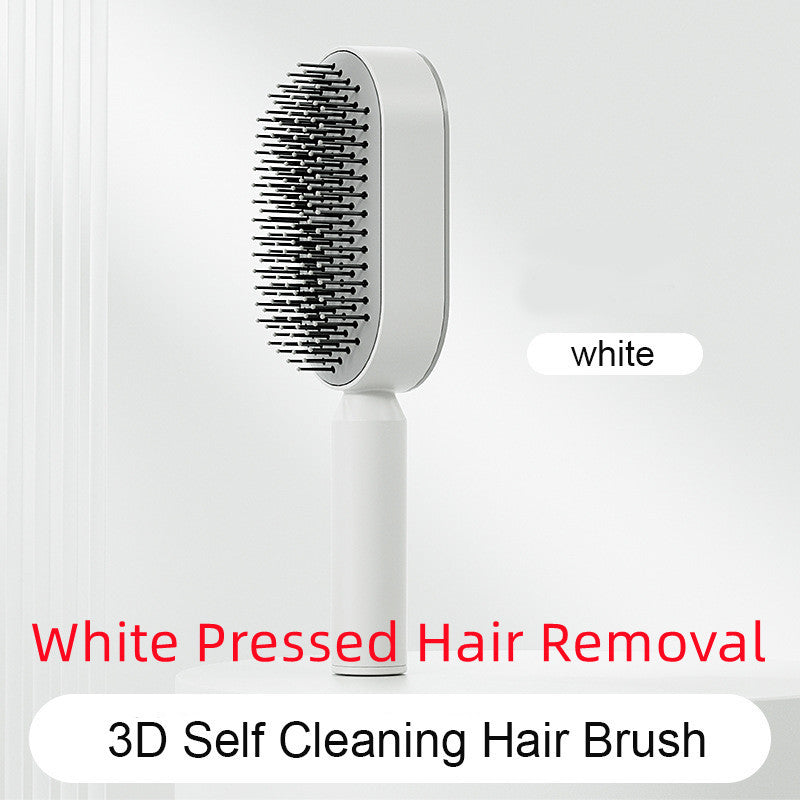 Self-Cleaning Hair Brush for Women – Anti-Frizz Scalp Massager with One-Click Cleaning & Air Cushion Design