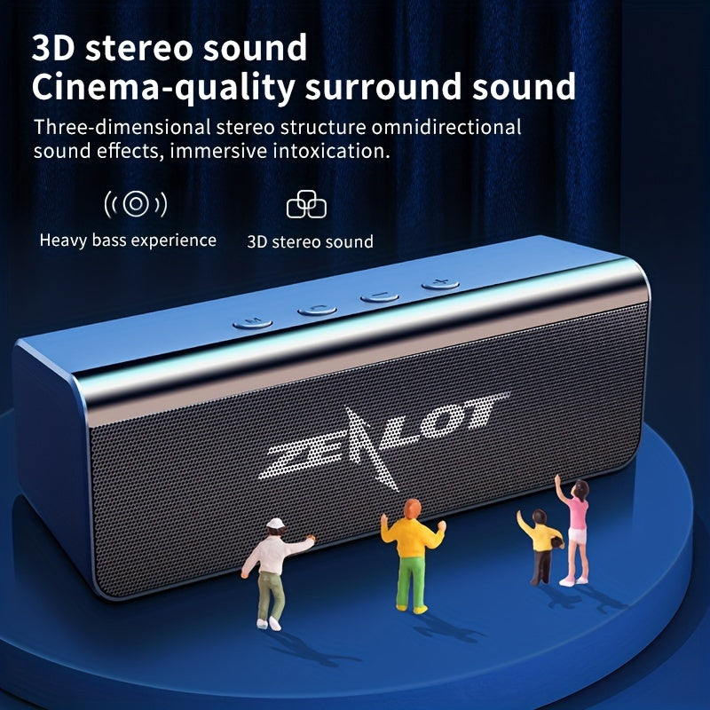 ZEALOT S31 Futuristic Portable Wireless Speaker, 2200mAh Battery, 10-Hour Playtime, Dual Loud Stereo with 3D Surround Sound, Wireless 5.0, Compatible with Phones/Tablets/TVs, Perfect for Home, Car, Outdoor & Camping - Great G