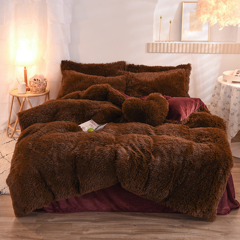 Luxury Fluffy Fleece Duvet Cover Set – Ultra Soft Warm Bedding for Winter (Queen & King Sizes)