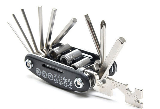 16-in-1 Bicycle Repair Multi-Tool – Compact Folding Stainless Steel Kit