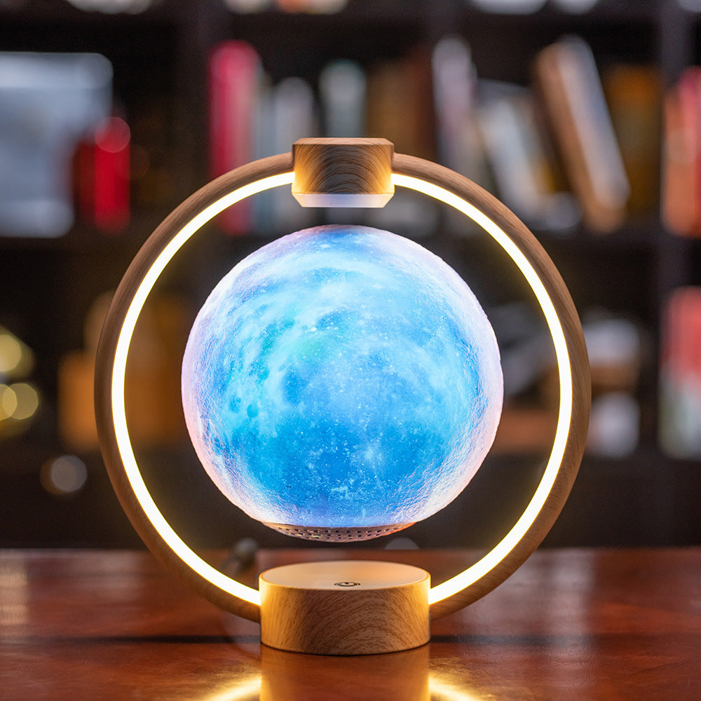 Levitating Moon Lamp with Bluetooth Speaker – 3D Floating Magnetic Light & Colorful LED Display