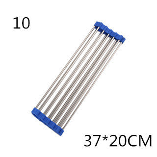 Foldable Stainless Steel Sink Rack – Space-Saving Roll-Up Dish Drying Rack