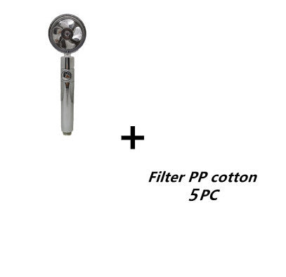 Turbocharged Shower Head with Stop Button & Cotton Filter – High Pressure Propeller Design