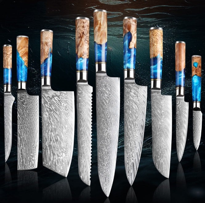 Premium Japanese Chef Knife Set – 67-Layer Damascus Steel Kitchen Knives with Wooden Handle