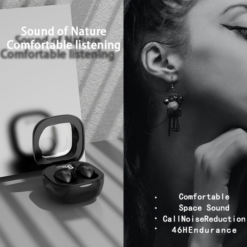 Ultra-Compact Mini Wireless In-Ear Headphones 5.3 - True Wireless, Noise Cancelling, HiFi Sound, Invisible Design for All-Day Wear, Touch Controls, USB-C Charging, Ideal for Running & Sleep, Compatible with All Mobile Phones,