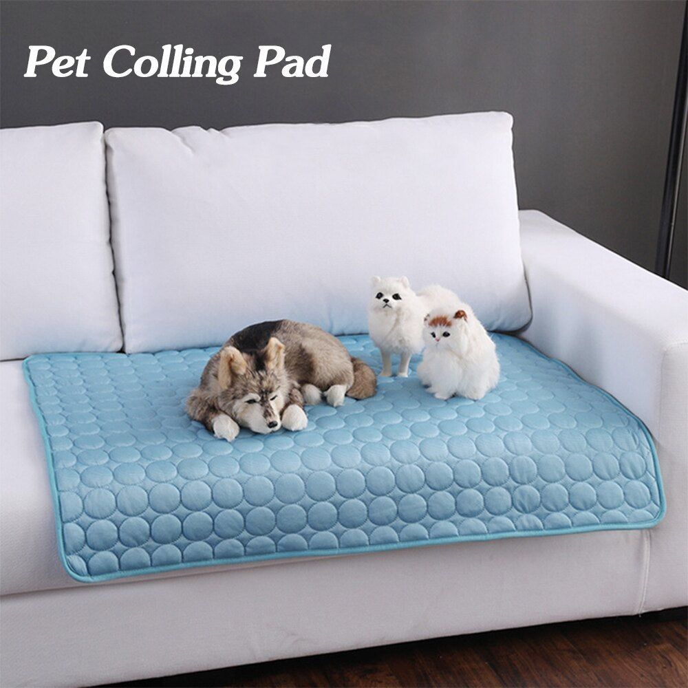Pet Cooling Mat – Ice Silk Summer Bed Pad for Dogs & Cats