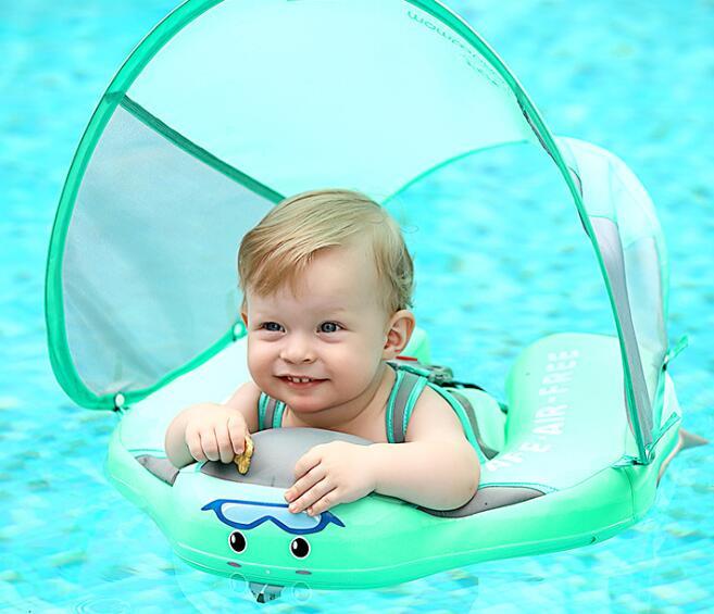 Baby Swim Trainer Float with Canopy – Adjustable Infant Pool Ring for Supported Water Play