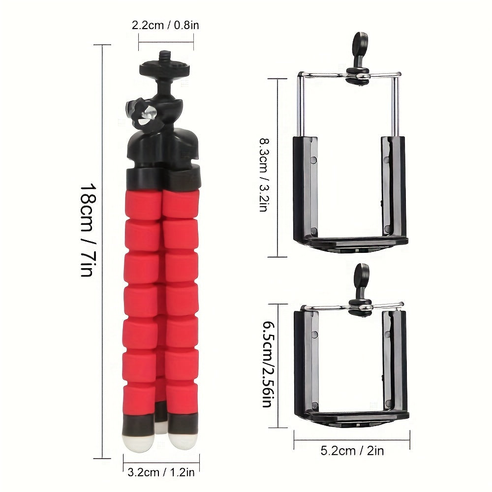 An Octopus Mobile Phone Holder, Camera Stand, Photography Stand-Strong, Durable, Can Be Folded At Will, Multiple Folding Without Damage, Suitable For IPhone Mobile Phones And Other Mobile Phone Models, Cameras And Other