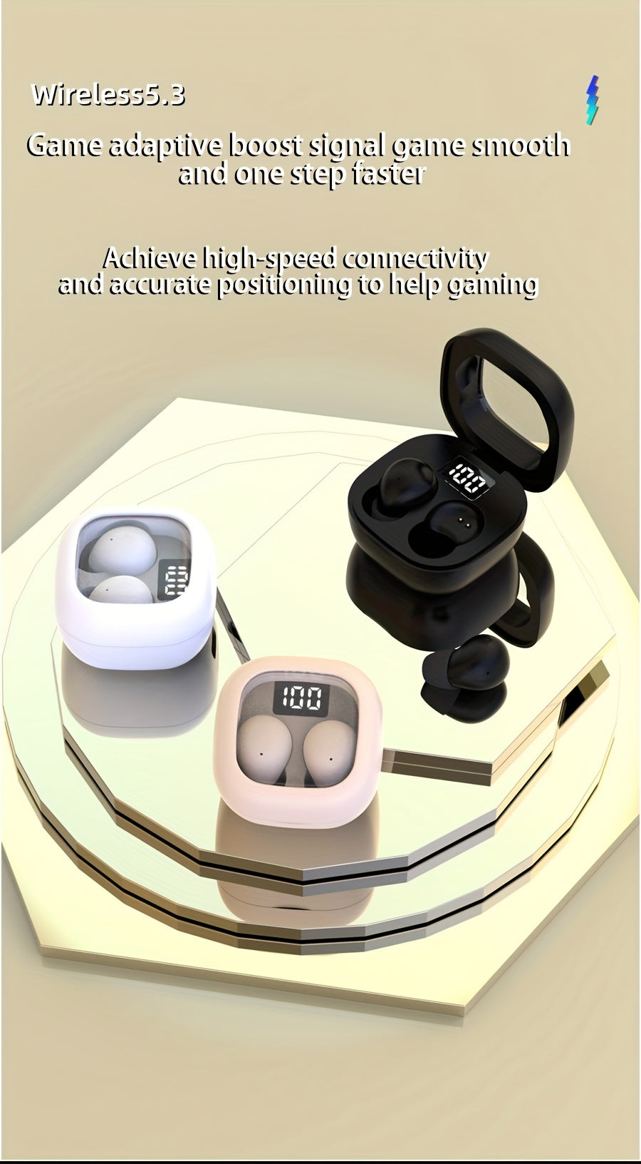 Ultra-Compact Mini Wireless In-Ear Headphones 5.3 - True Wireless, Noise Cancelling, HiFi Sound, Invisible Design for All-Day Wear, Touch Controls, USB-C Charging, Ideal for Running & Sleep, Compatible with All Mobile Phones,