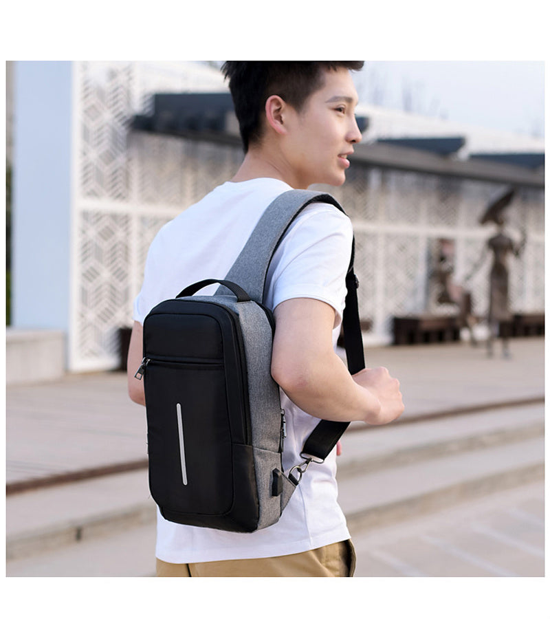 Anti-Theft USB Charging Chest Bag – Smart Crossbody Shoulder Backpack for Travel & Daily Use