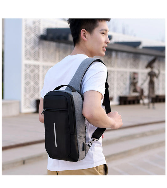 Anti-Theft USB Charging Chest Bag – Smart Crossbody Shoulder Backpack for Travel & Daily Use