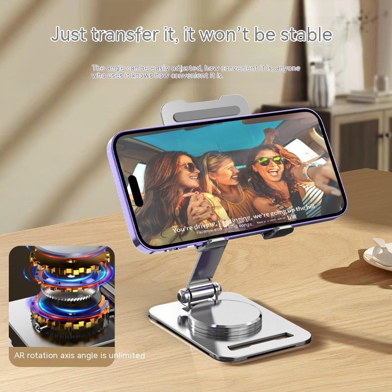 360° Adjustable Metal Phone & Tablet Stand – Foldable Aluminum Desk Holder