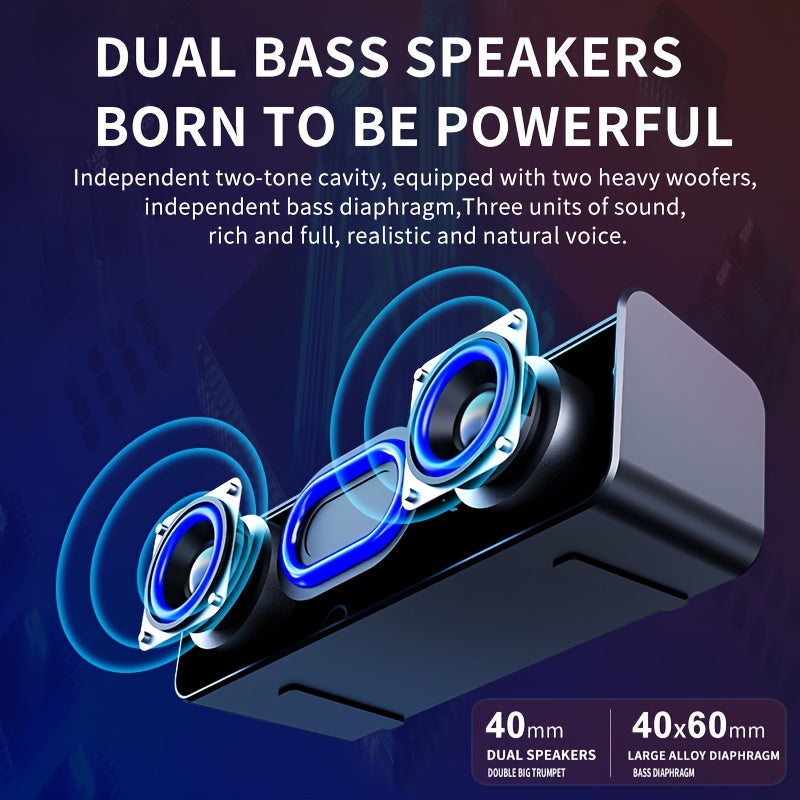 ZEALOT S31 Futuristic Portable Wireless Speaker, 2200mAh Battery, 10-Hour Playtime, Dual Loud Stereo with 3D Surround Sound, Wireless 5.0, Compatible with Phones/Tablets/TVs, Perfect for Home, Car, Outdoor & Camping - Great G