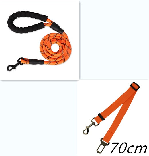 Reflective Dog Leash – Durable Nylon Rope with Soft Anti-Slip Handle